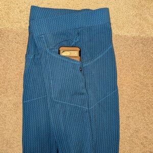 Betabrand Blue Knit Joggers with Side Phone Pocket